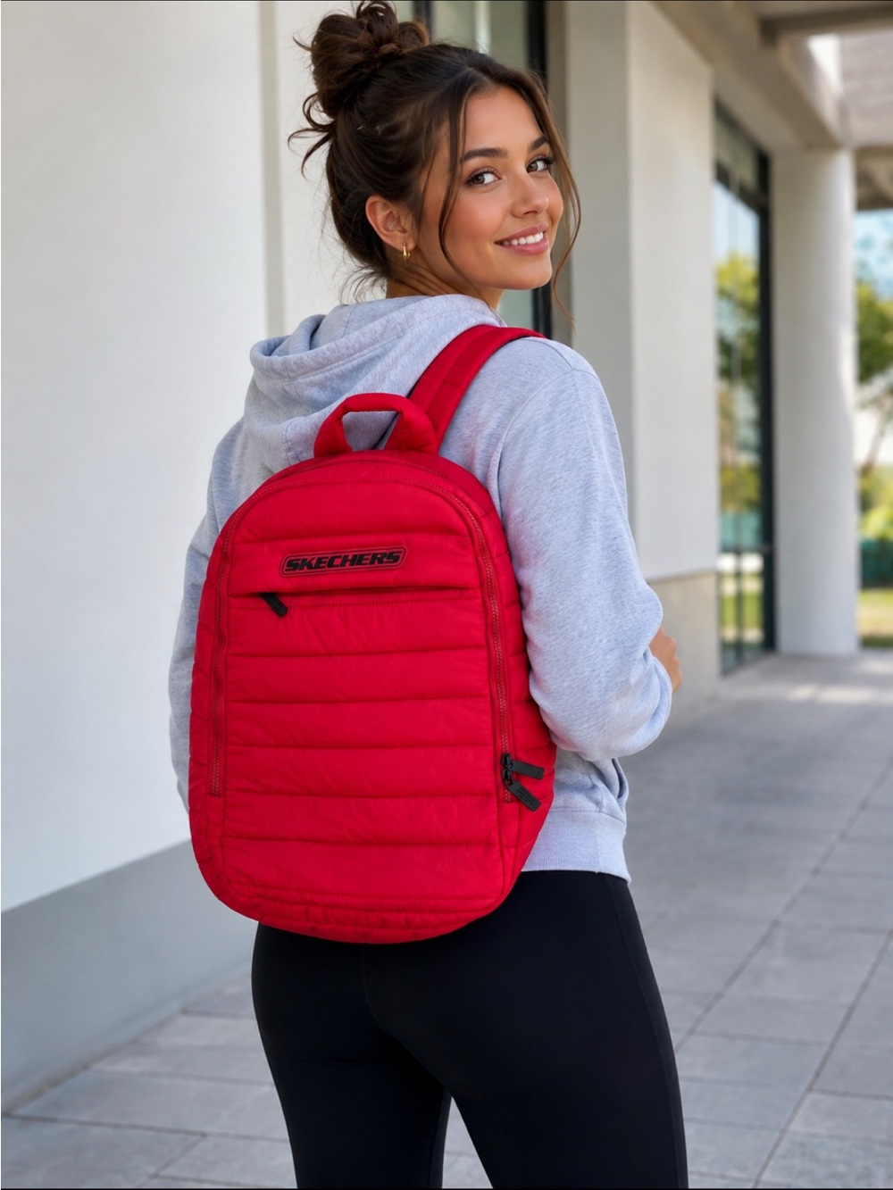 Skechers Red Quilted Women's Everyday Backpack